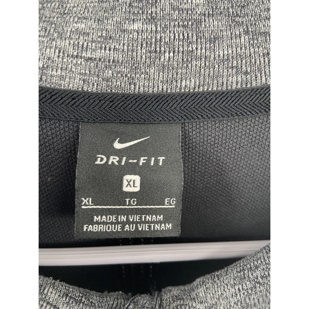 Nike Pullover Mens XL Gray Players 1/4 Zip Golf Vented Knit Train Running Active